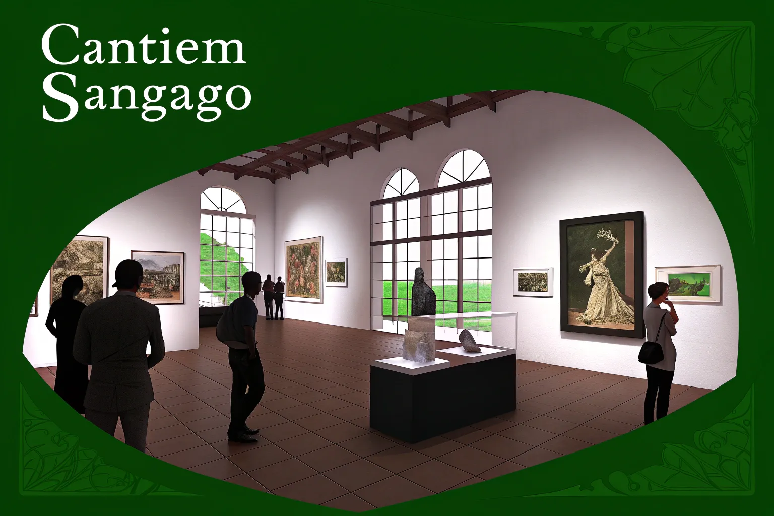 Sala de museo con obras